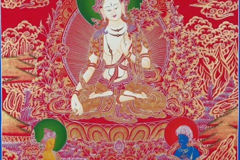 编号158-447036：红金唐卡-白度母（100*70CM左右）