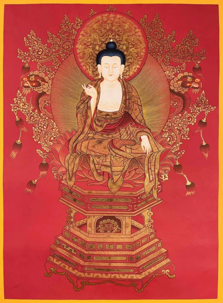 编号155-819814：红金唐卡-大日如来（75*55CM左右）