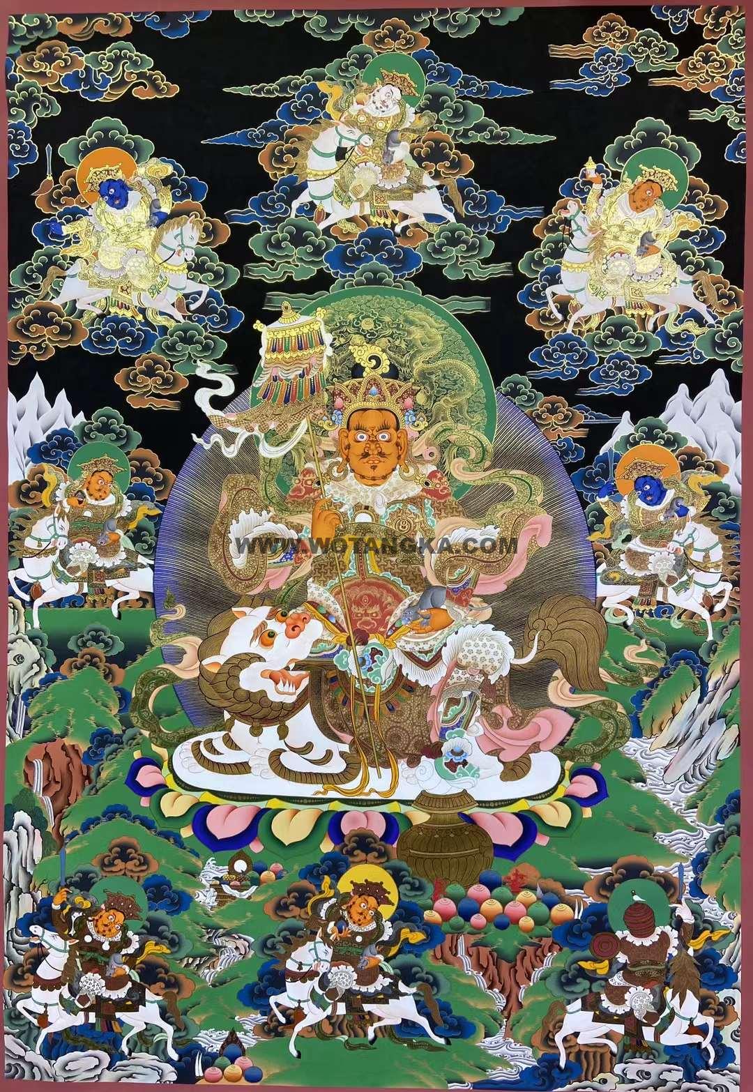 编号155-388712:彩绘唐卡-财宝天王(100*80CM左右)