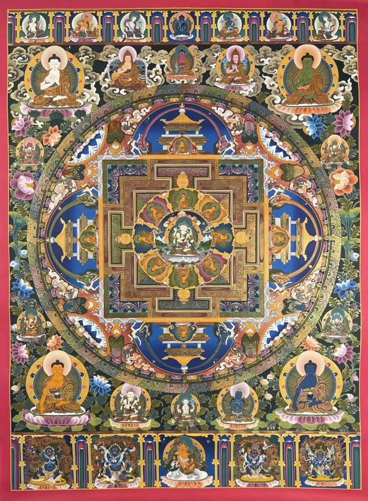 编号155-962130：彩绘唐卡-金刚萨埵坛城（110*80CM左右）