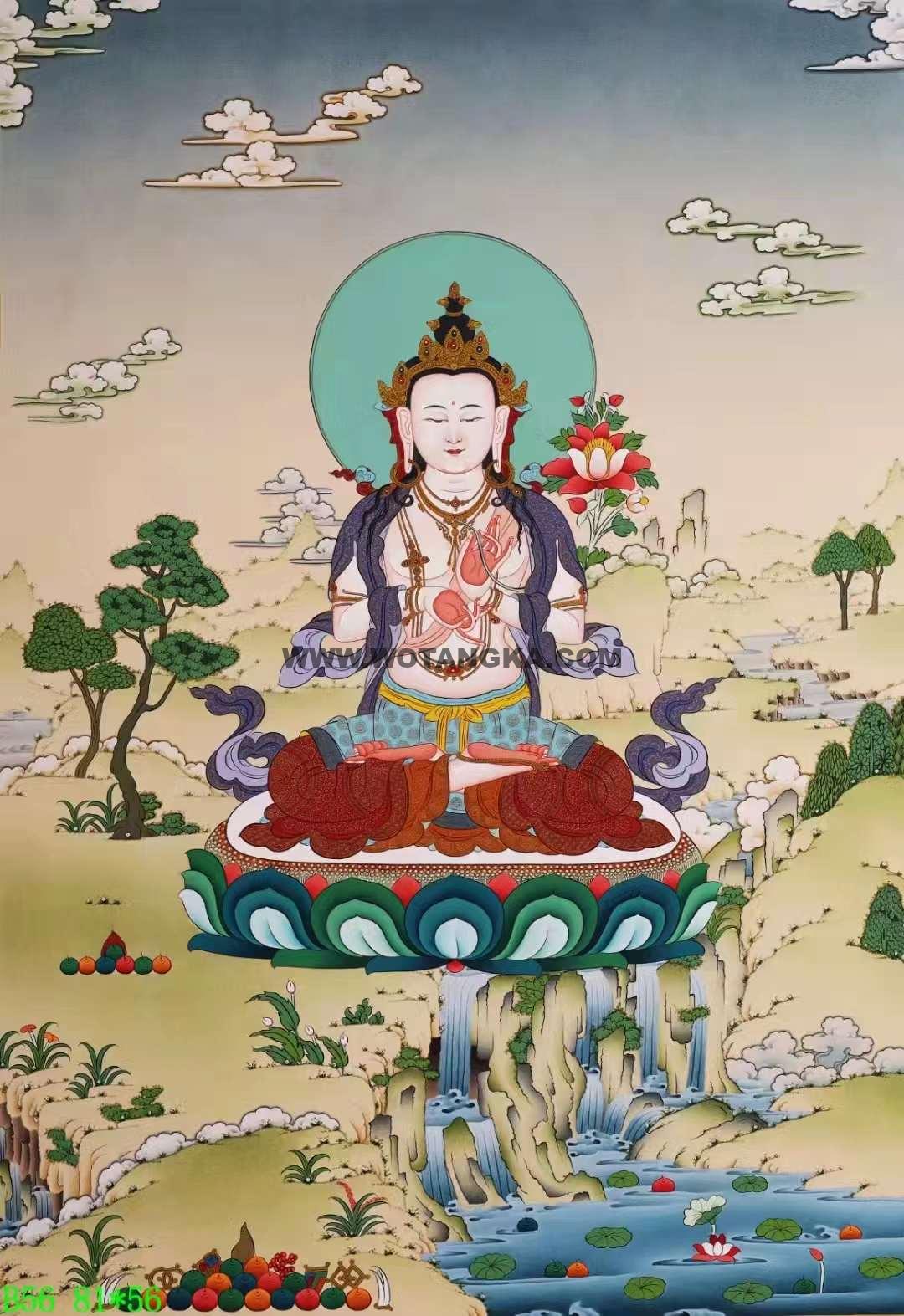 编号138-459635:彩绘唐卡-大势至菩萨(81*56CM左右)