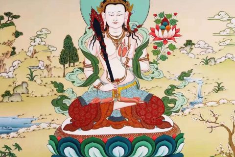 编号138-151637：彩绘唐卡-虚空藏菩萨（81*56CM左右）