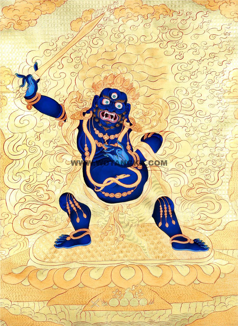 黄金唐卡-不动明王