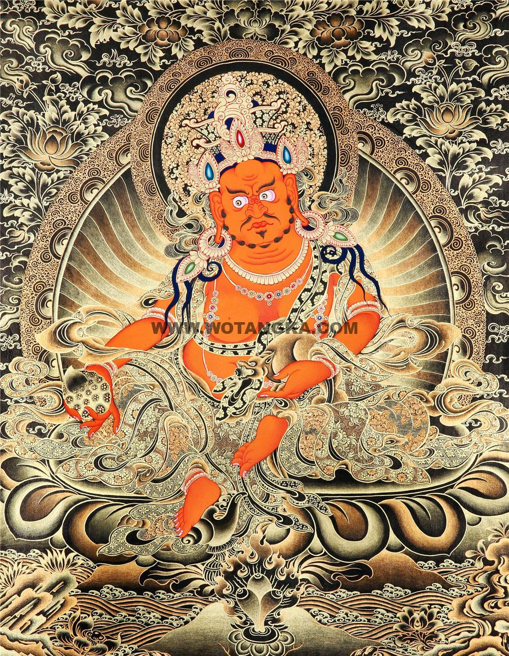 黑金唐卡-黄财神