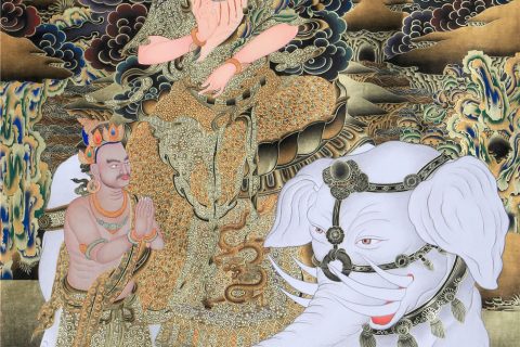 黑金唐卡-普贤菩萨