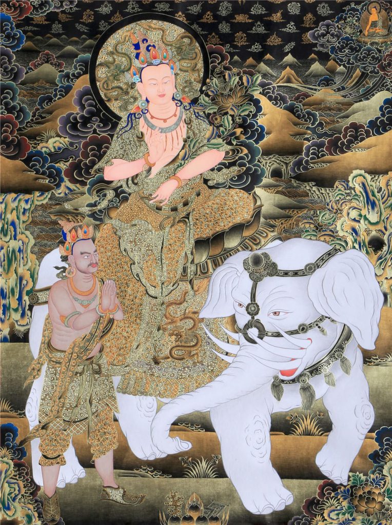 编号188-152932：黑金唐卡-普贤菩萨（85*60CM左右）