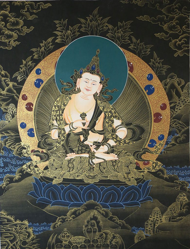 编号188-253990：黑金唐卡-金刚萨埵（65*40CM左右）