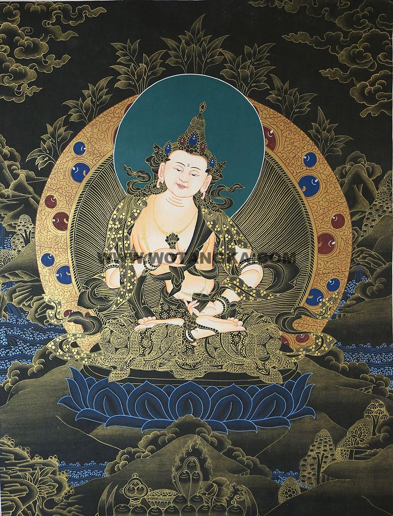 编号188-253990:黑金唐卡-金刚萨埵(65*40CM左右)