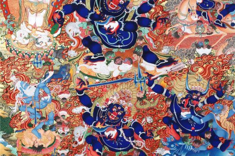 黑金唐卡-宁玛派九大护法