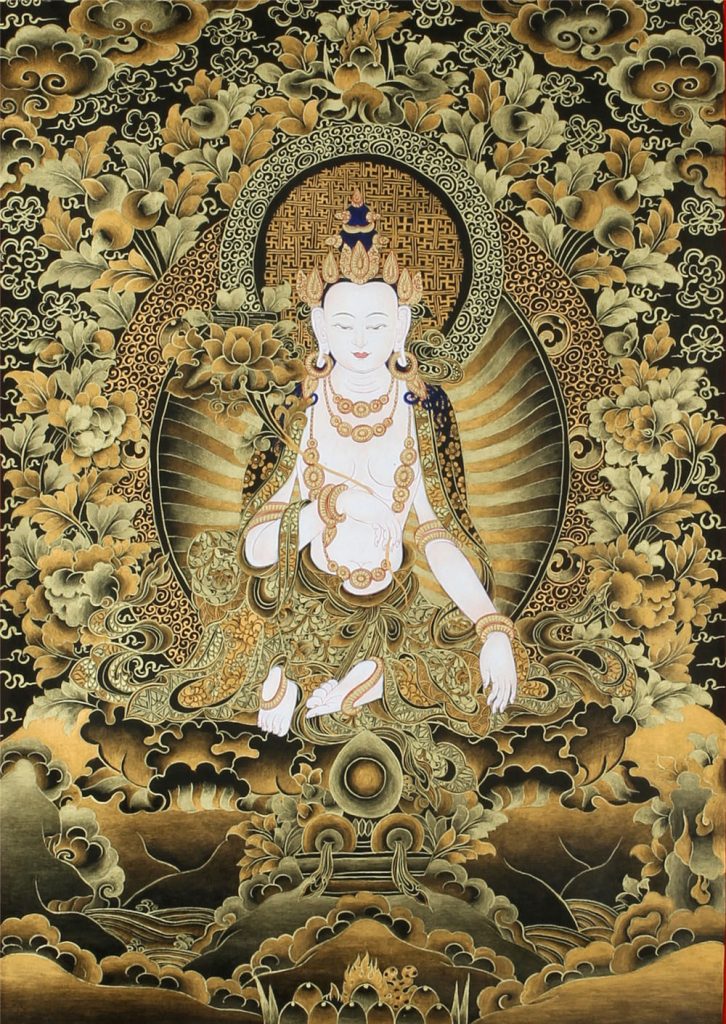 黑金唐卡-大势至菩萨