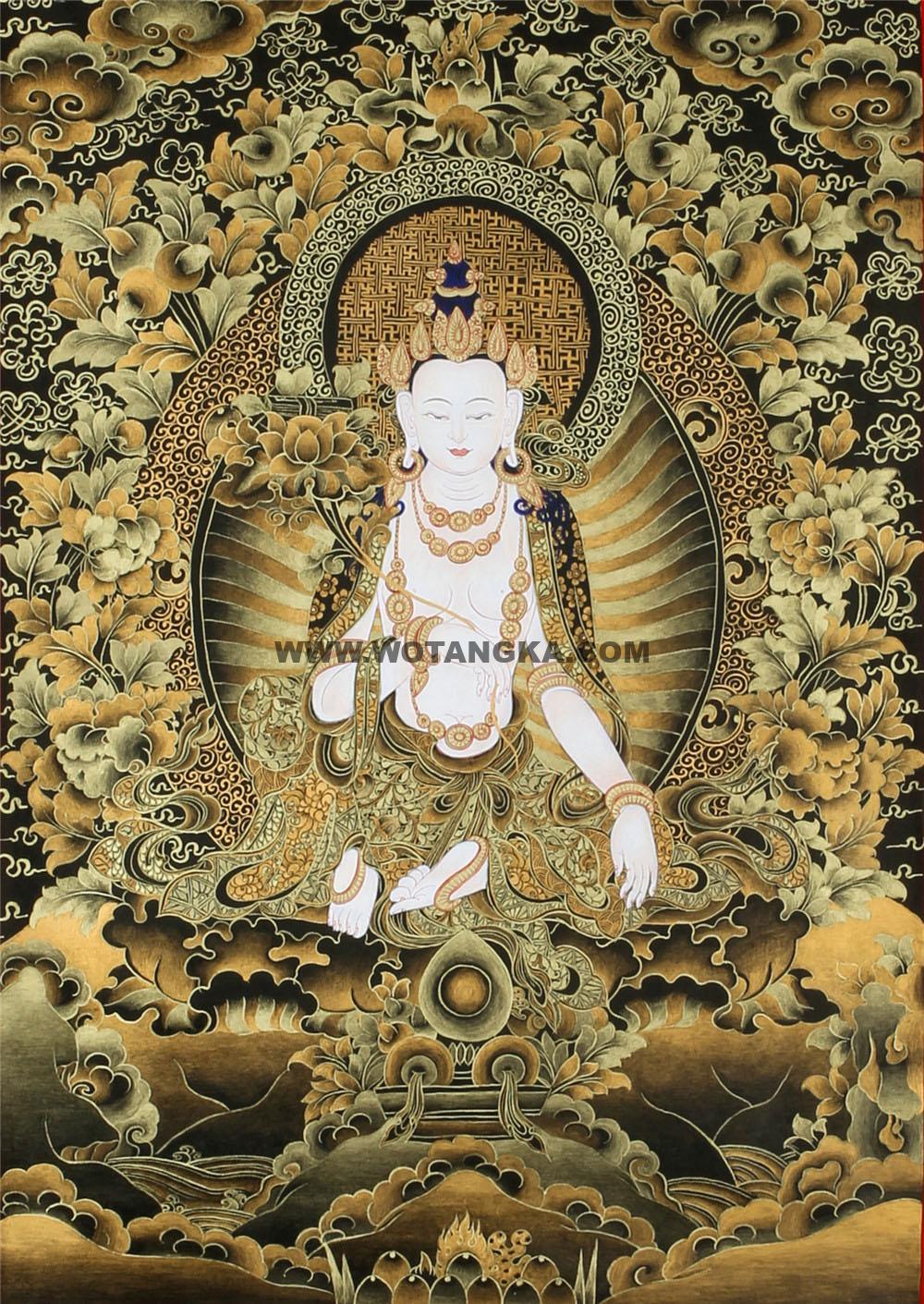 黑金唐卡-大势至菩萨