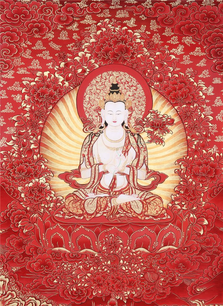 编号188-778999：红金唐卡-大势至菩萨（90*60CM左右）