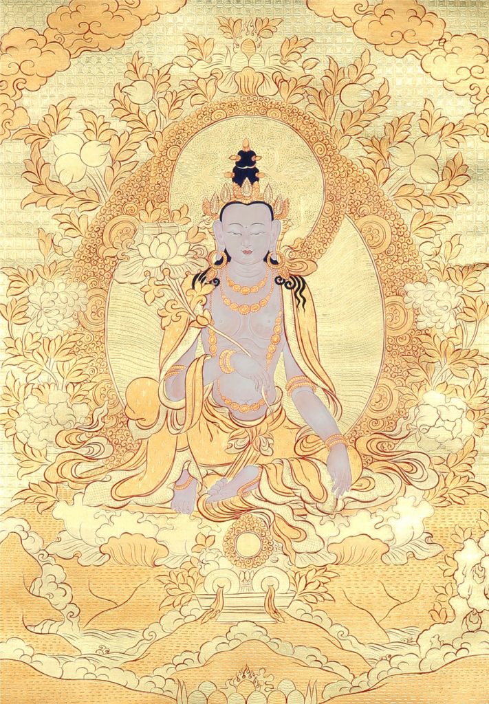 黄金唐卡-大势至菩萨
