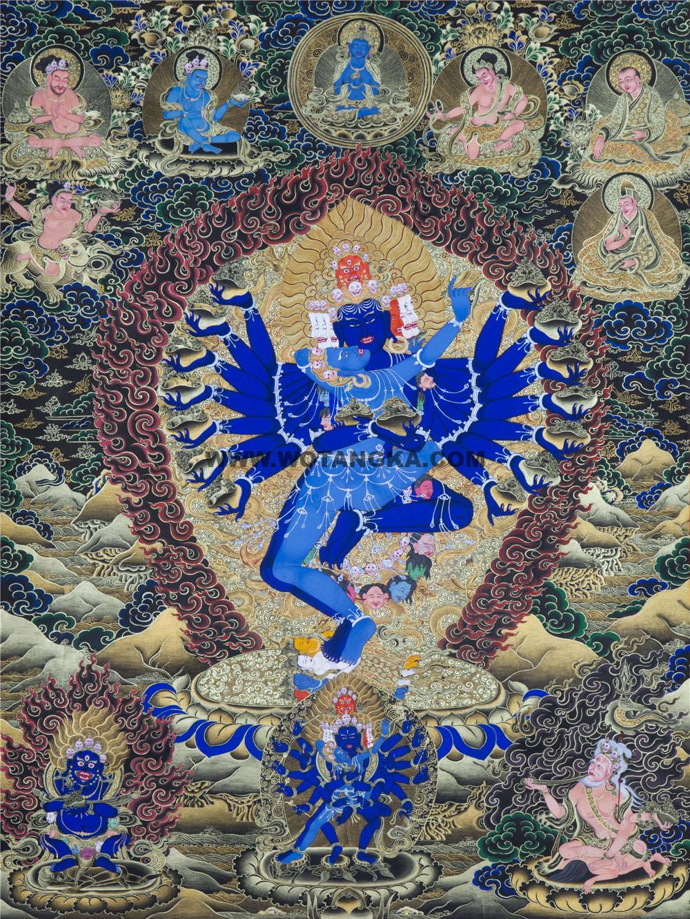 编号188-991694:黑金唐卡-喜金刚(85*55CM左右)