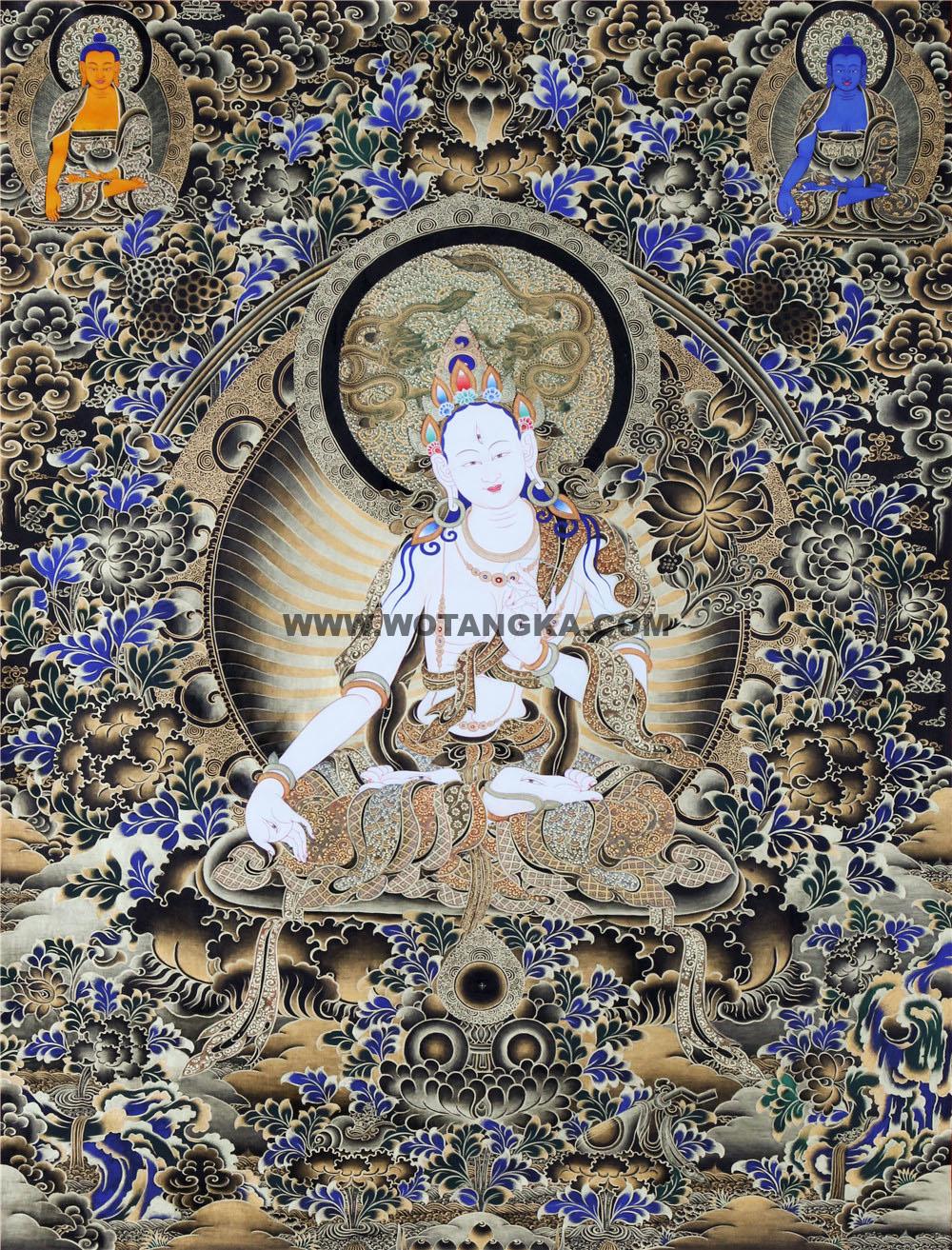 黑金唐卡-白度母