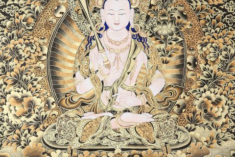 黑金唐卡-虚空藏菩萨