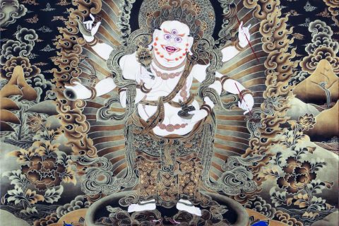 黑金唐卡-白玛哈嘎拉