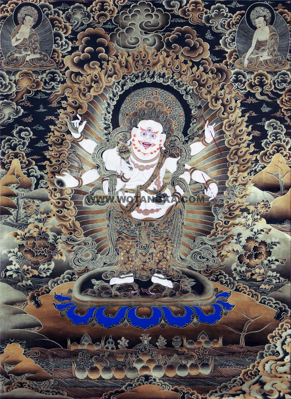 黑金唐卡-白玛哈嘎拉