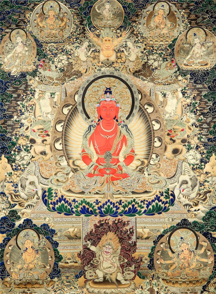 黑金唐卡-长寿佛