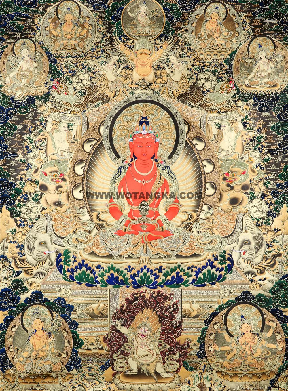 黑金唐卡-长寿佛