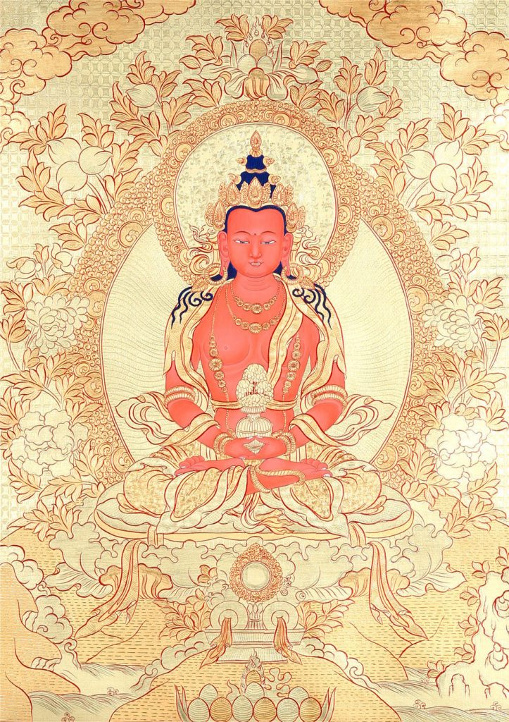 黄金唐卡-长寿佛