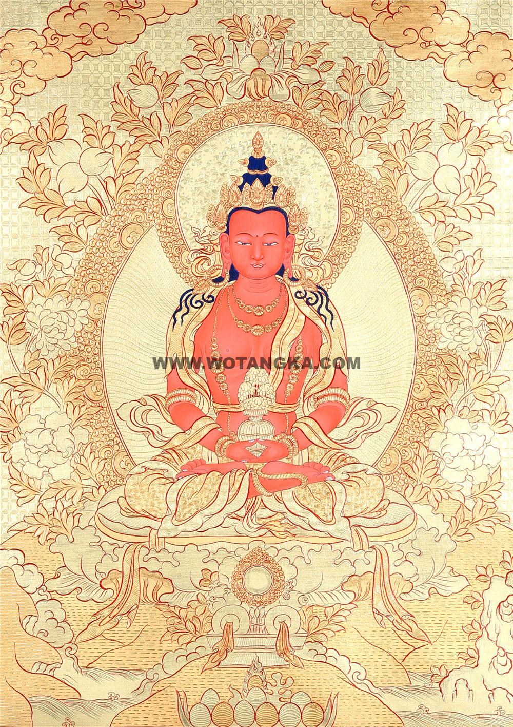 黄金唐卡-长寿佛
