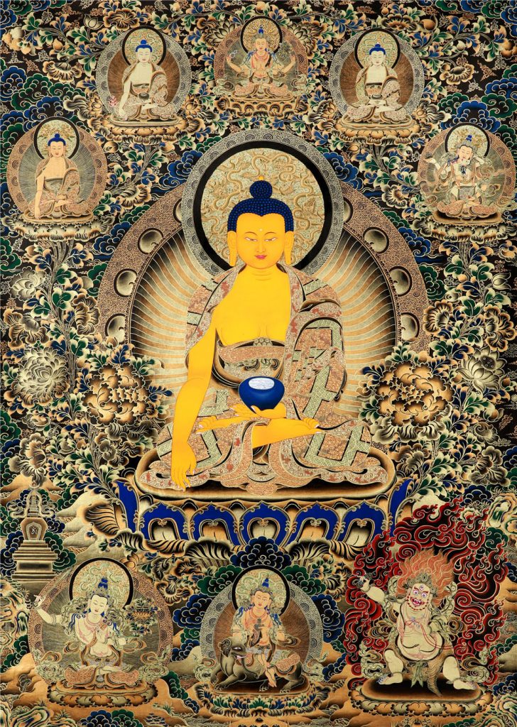 黑金唐卡-释迦牟尼佛