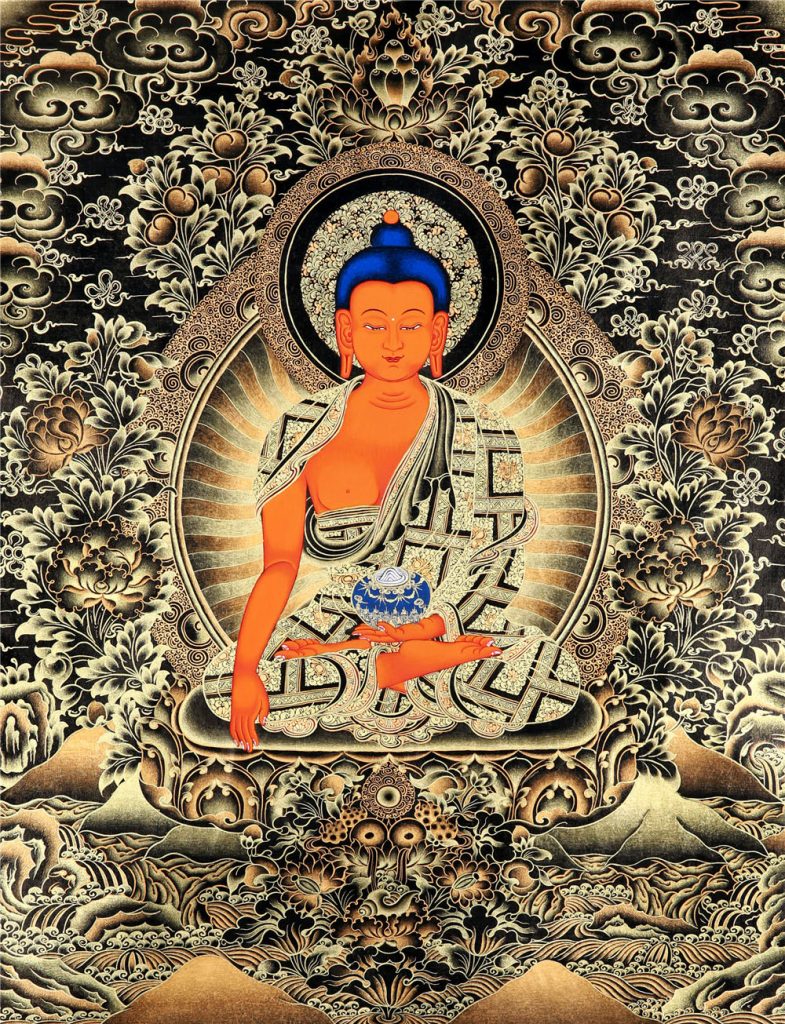 黑金唐卡-释迦牟尼佛