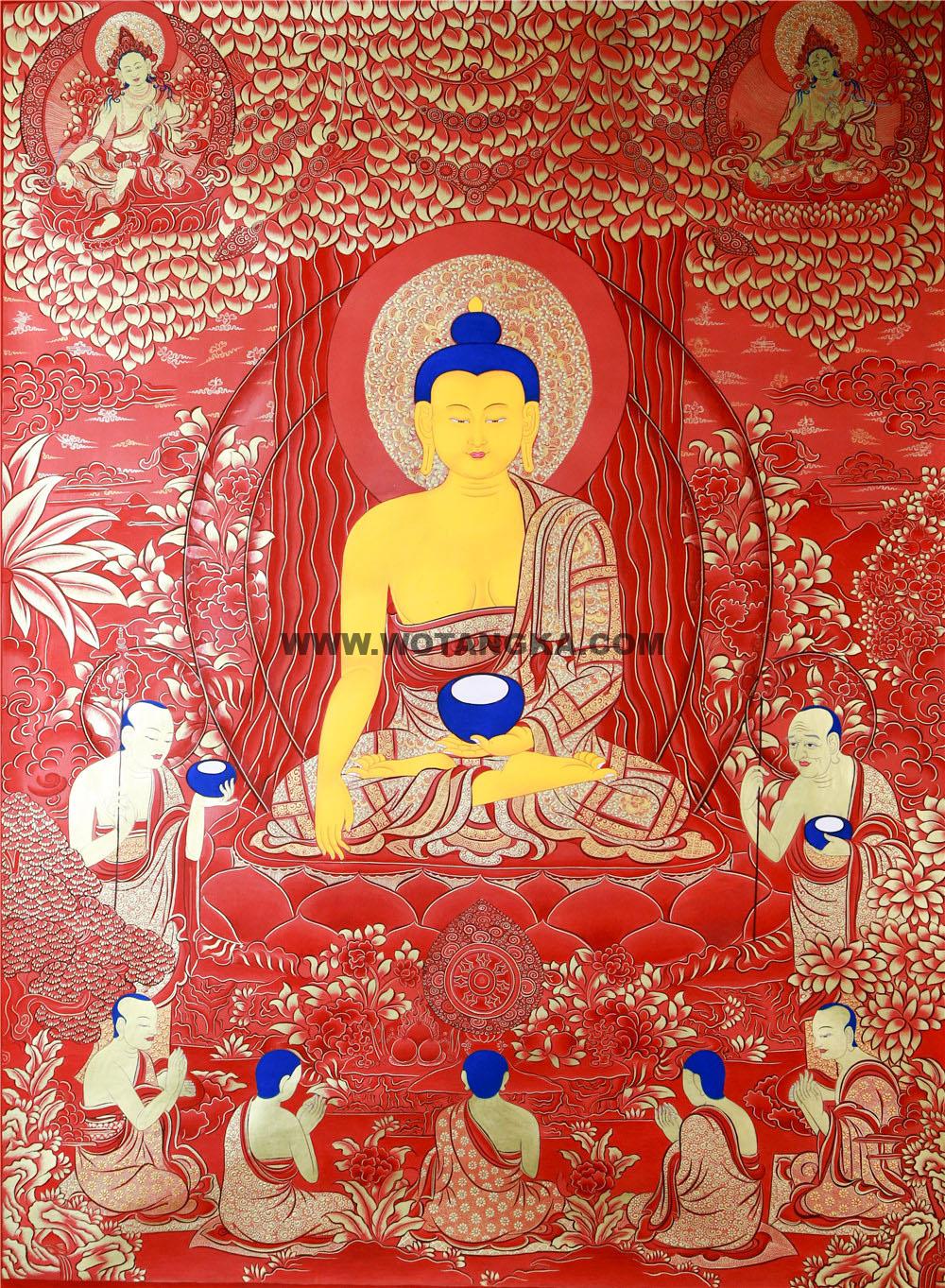 红金唐卡-释迦牟尼佛