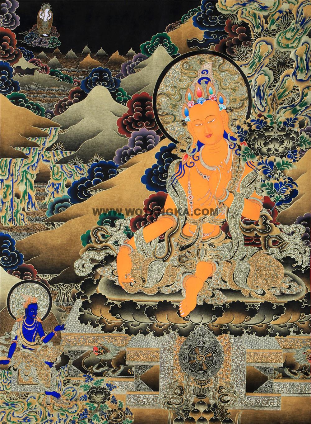 黑金唐卡-文殊菩萨