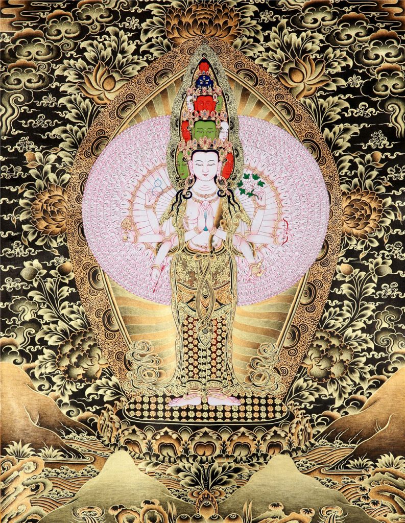 黑金唐卡-千手观音