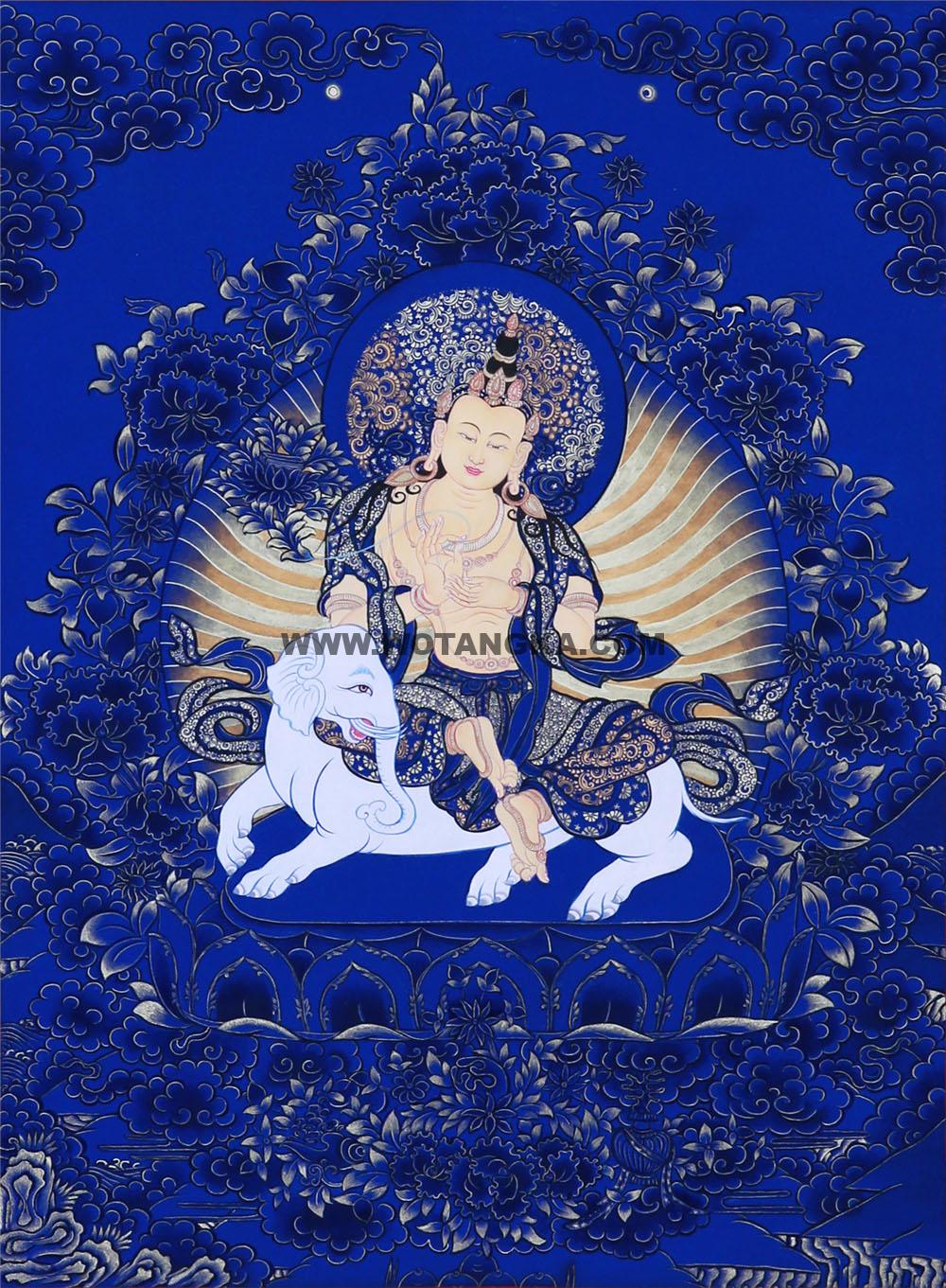 编号188-776780:蓝金唐卡-普贤菩萨(75*55CM左右)