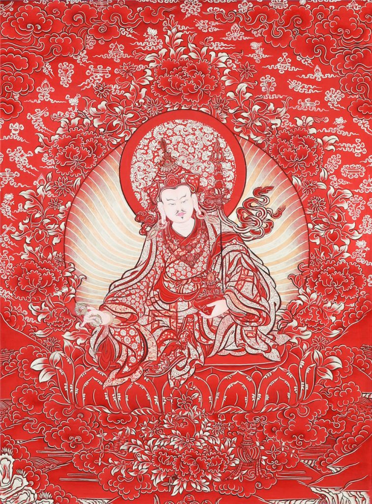 编号188-423330：红金唐卡-莲花生大士（75*50CM左右）