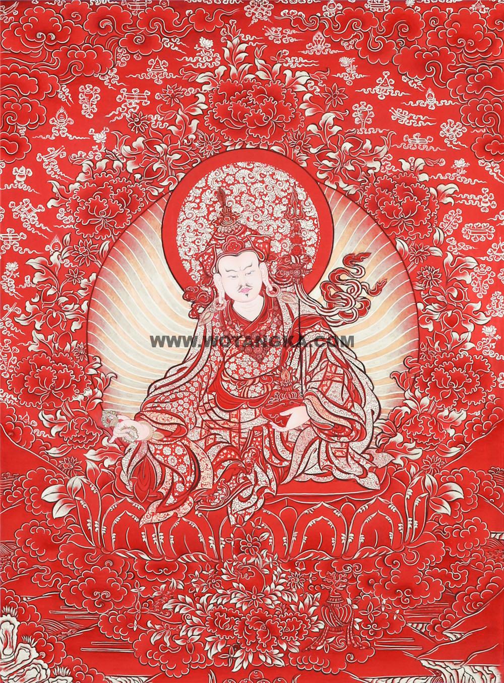 编号188-423330:红金唐卡-莲花生大士(75*50CM左右)