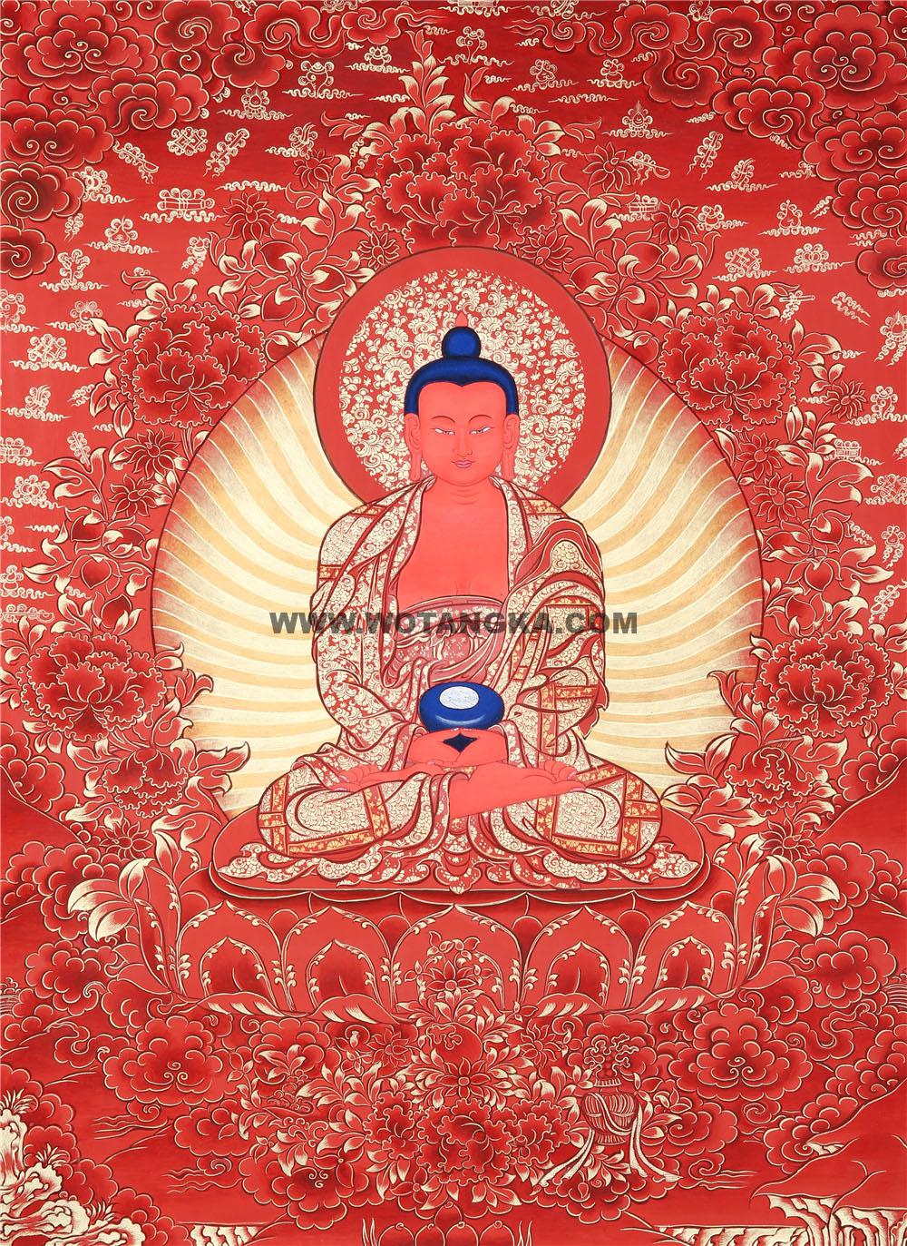 编号188-658399:红金唐卡-释迦牟尼佛(100*70CM左右)
