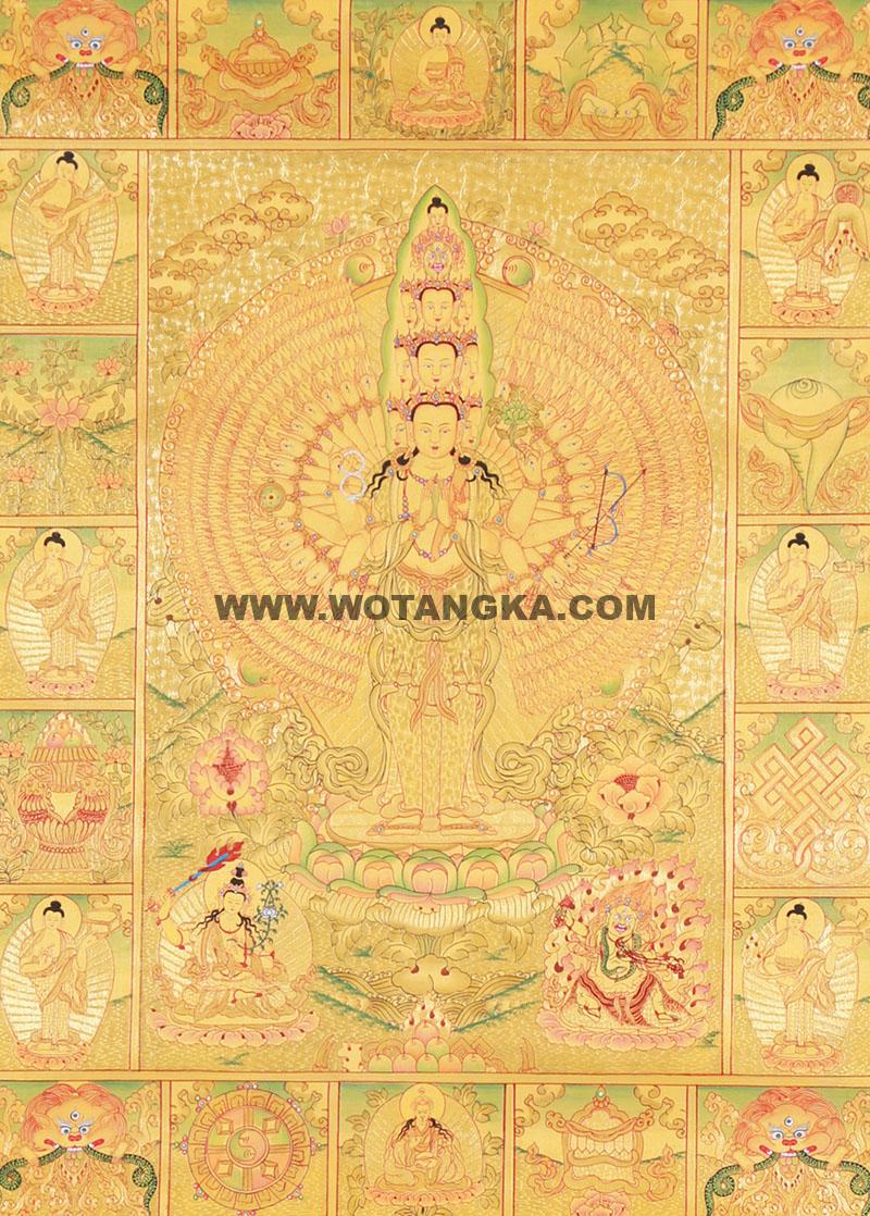 编号188-782035:黄金唐卡-千手观音(100*70CM左右)