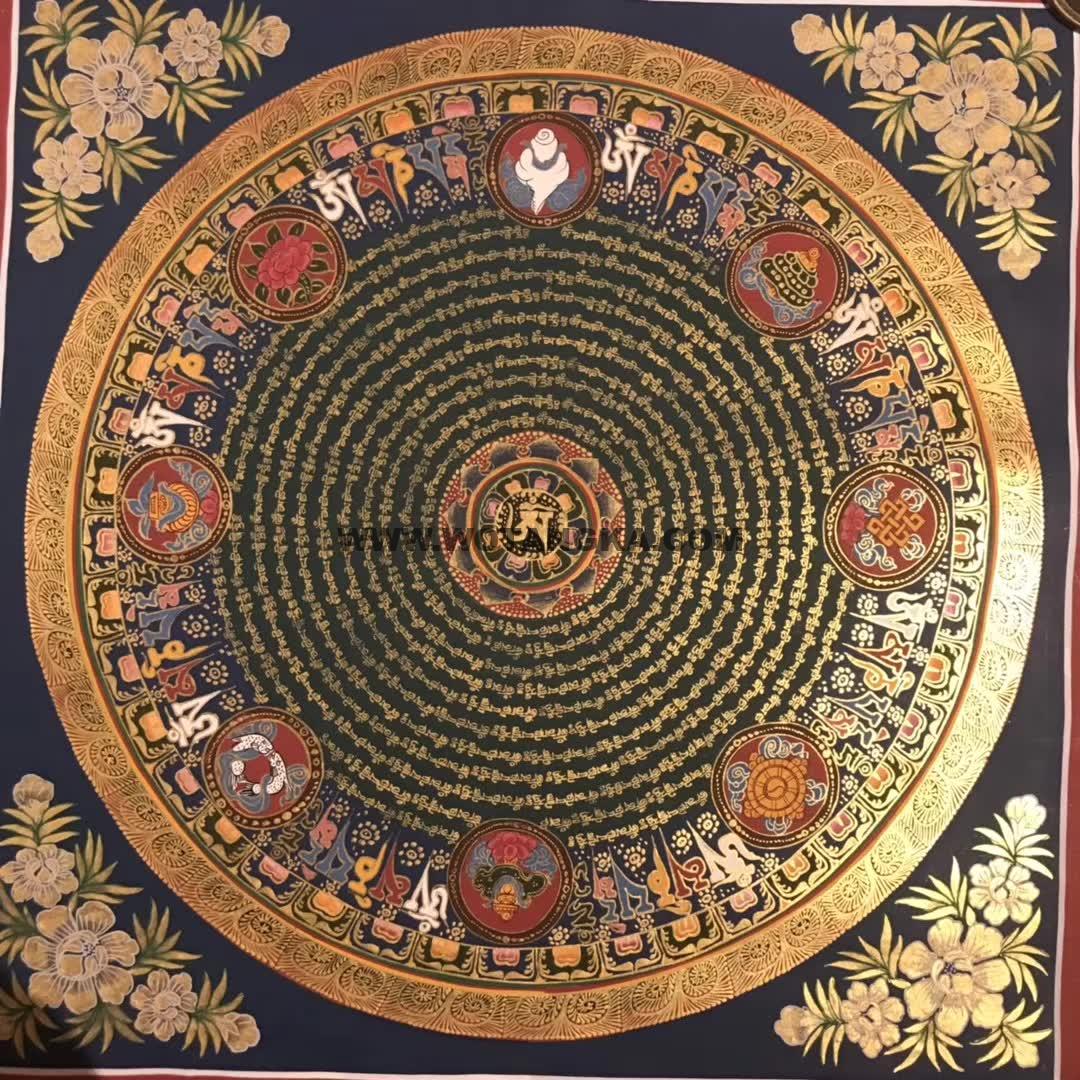 编号191-171362：彩绘唐卡-吉祥八宝坛城（100*100CM左右）