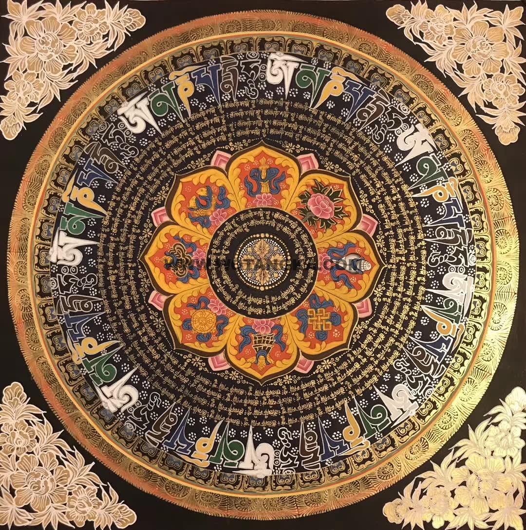 编号191-198816：彩绘唐卡-吉祥八宝坛城（100*100CM左右）