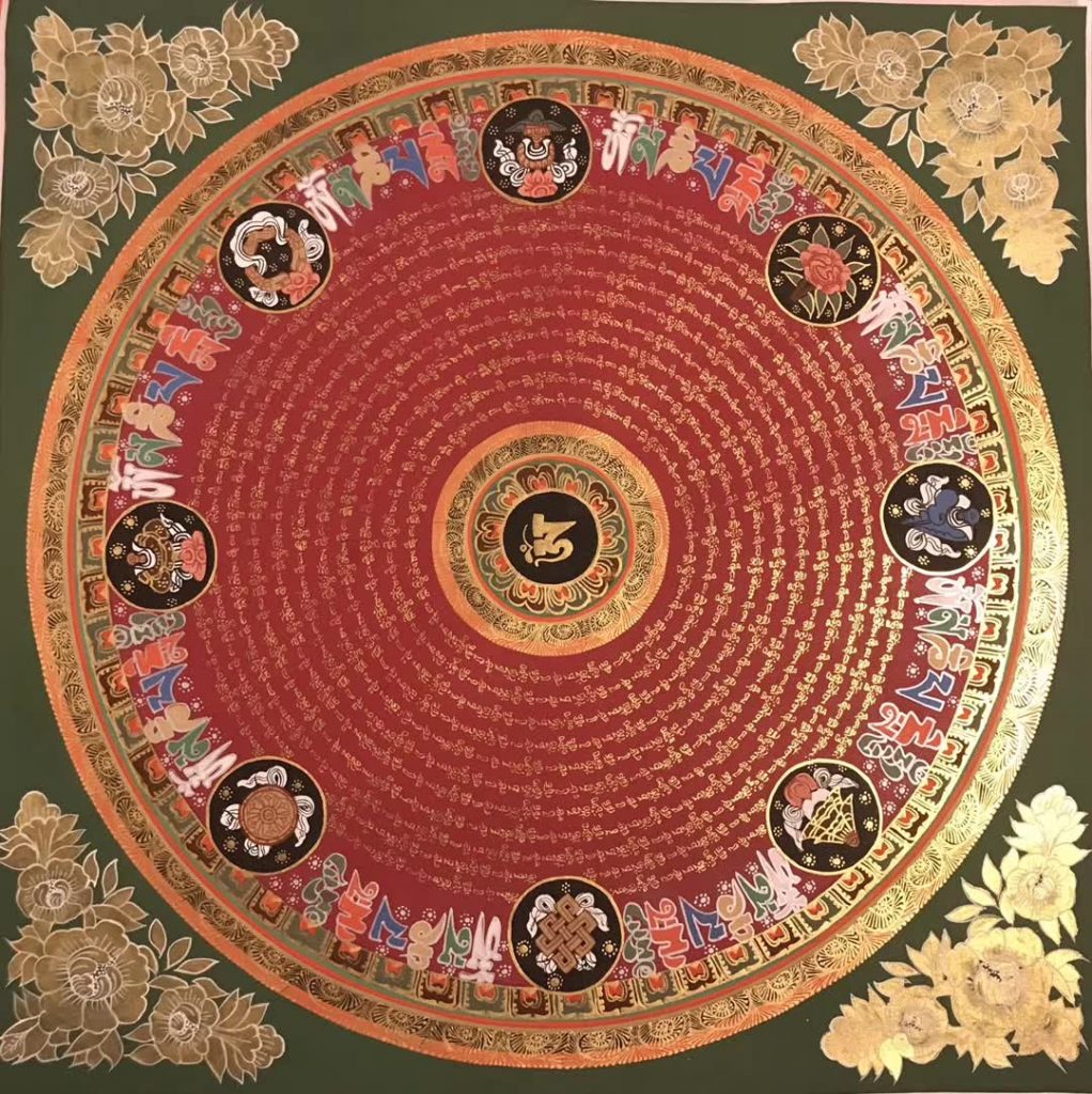 编号191-315519：彩绘唐卡-吉祥八宝坛城（100*100CM左右）