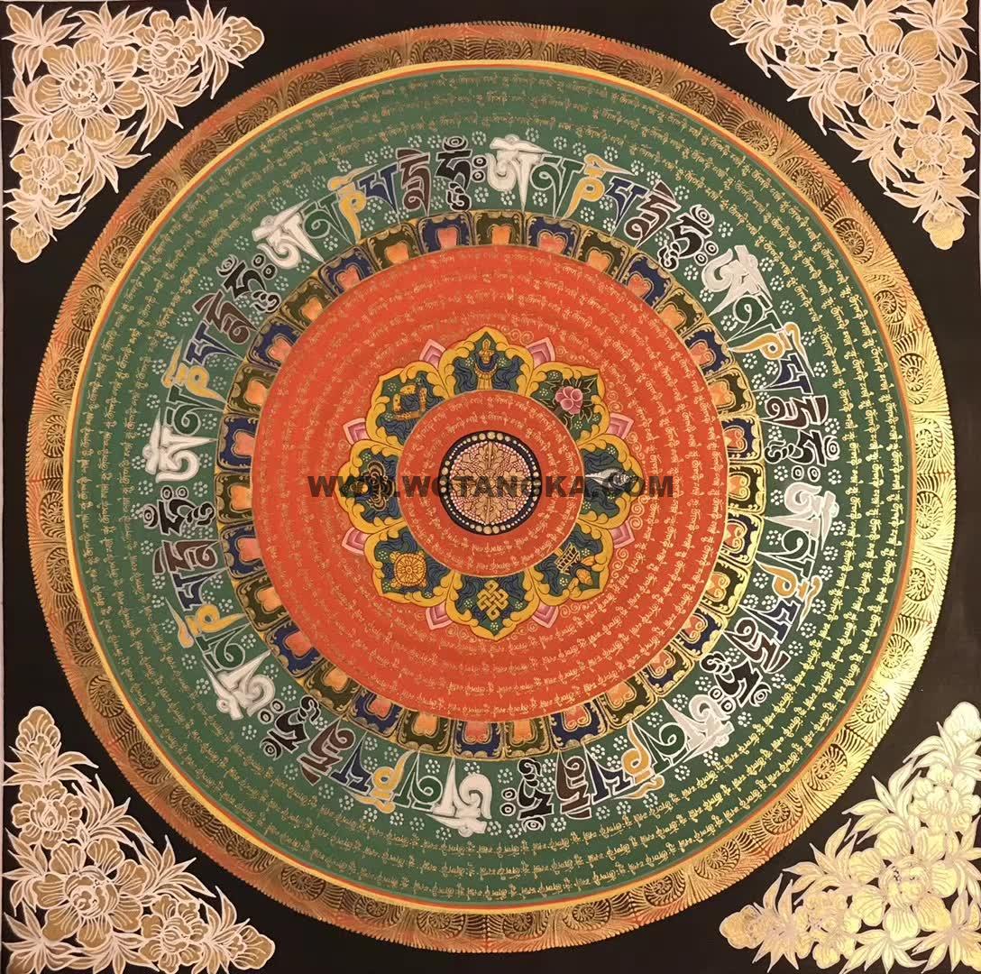 编号191-364646：彩绘唐卡-吉祥八宝坛城（100*100CM左右）