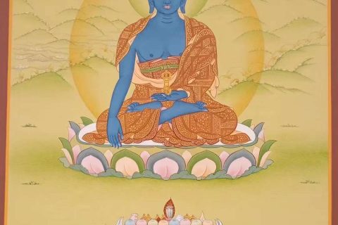 编号172-424828：彩绘唐卡-药师佛（65*40CM左右）
