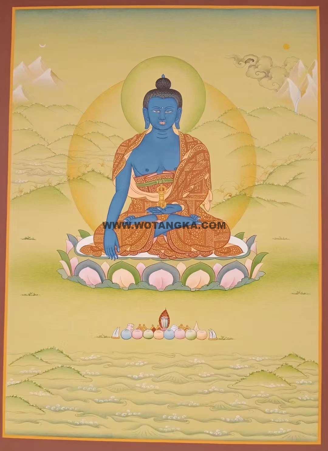 编号172-424828：彩绘唐卡-药师佛（65*40CM左右）