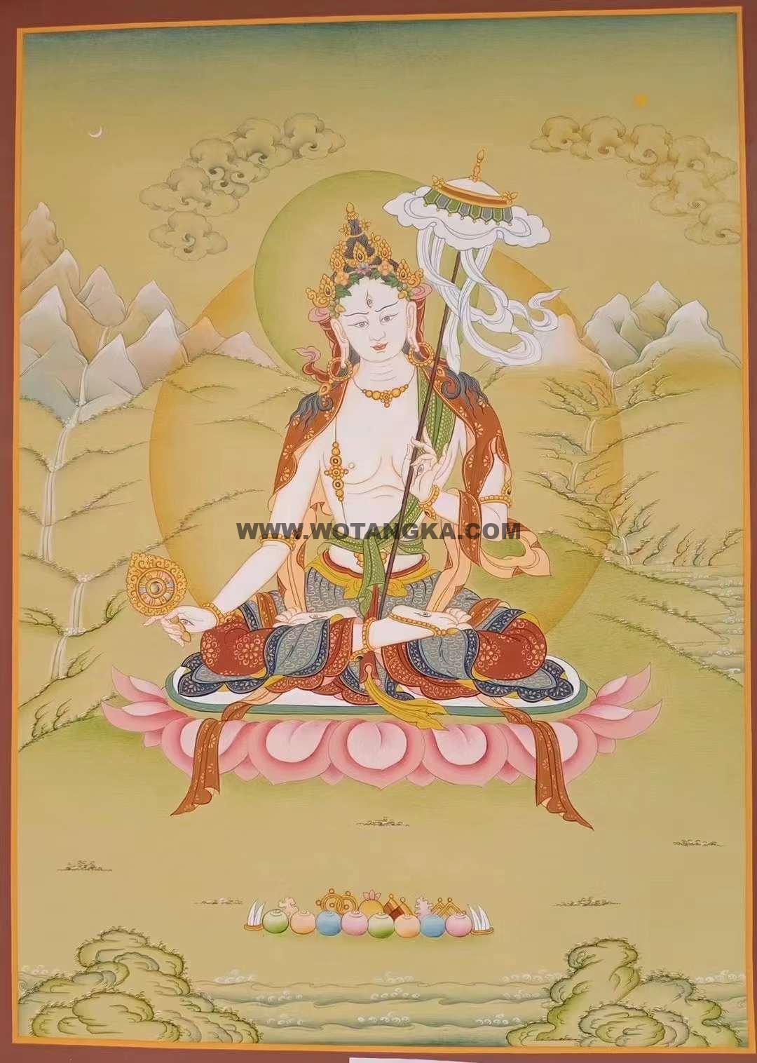 编号172-390451：彩绘唐卡-大白伞盖佛母（65*40CM左右）