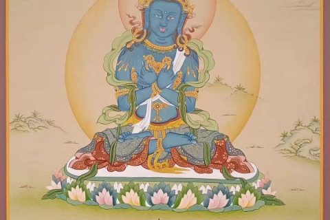 编号172-533249：彩绘唐卡-金刚总持佛（65*40CM左右）