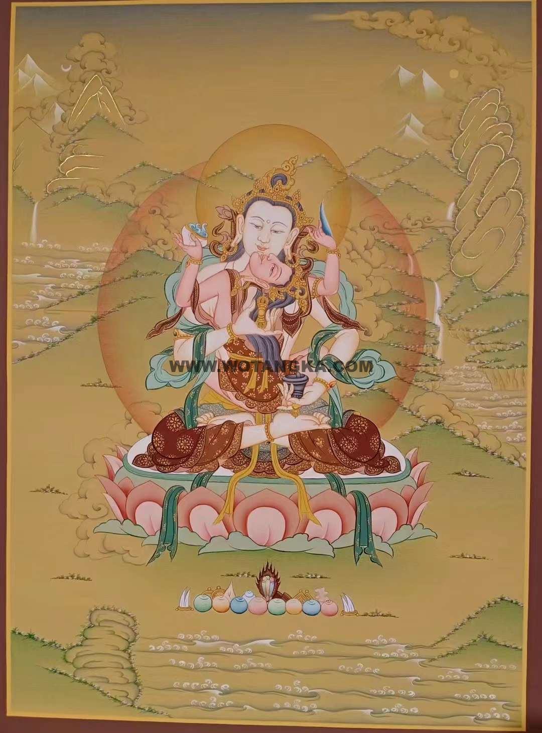 编号172-368416：彩绘唐卡-金刚萨埵双修（65*40CM左右）