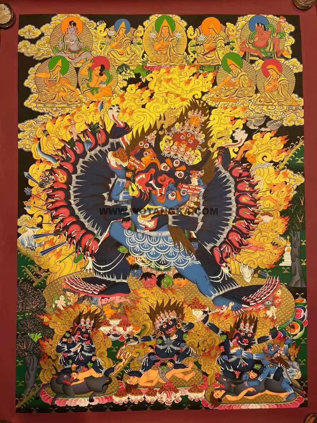 编号153-194298:彩绘唐卡-大威德金刚(105*70CM左右)