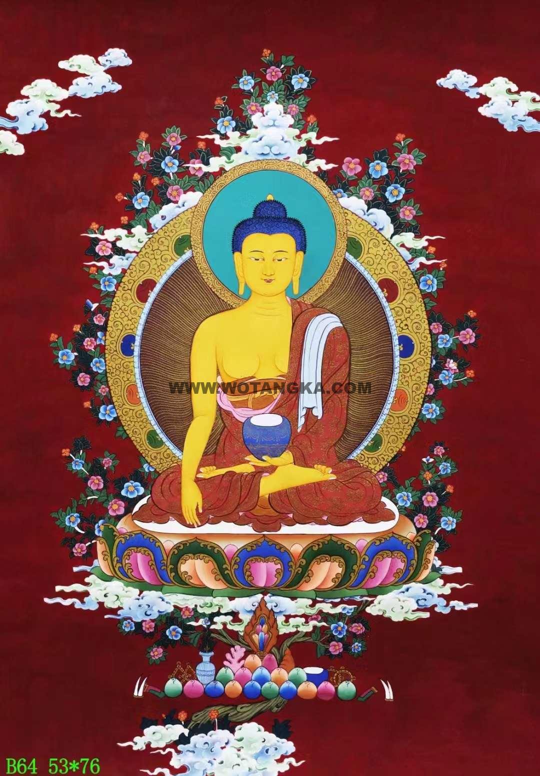 编号138-391479：彩绘唐卡-释迦牟尼佛（76*53CM左右）