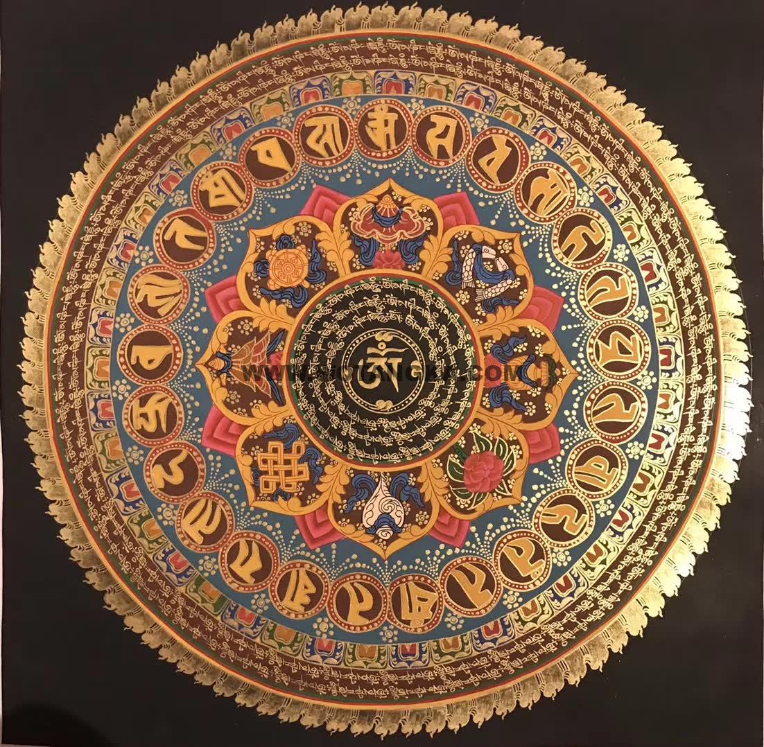 编号191-969342:彩绘唐卡-吉祥八宝坛城(150*150CM左右)