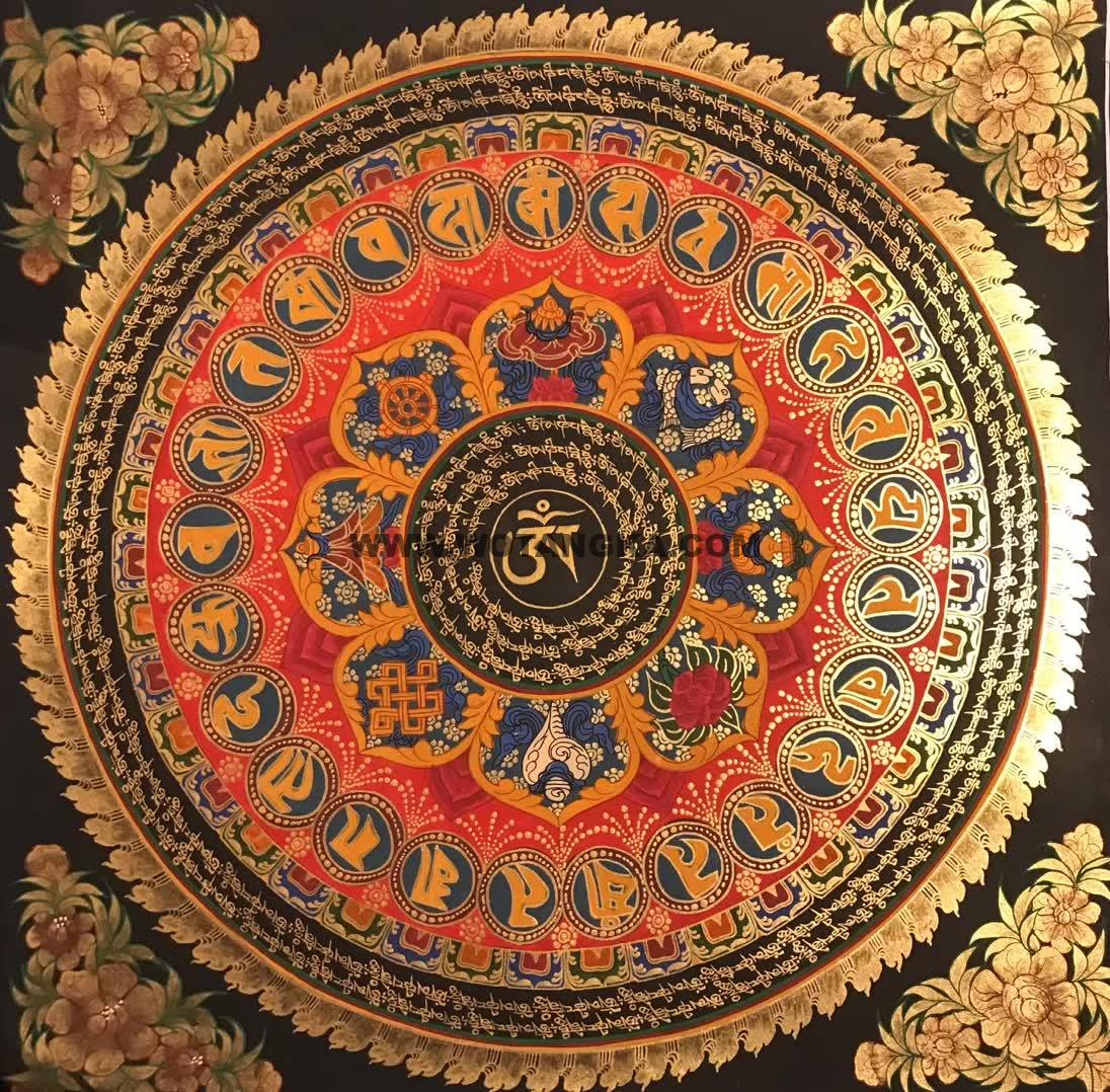 编号191-904112：彩绘唐卡-吉祥八宝坛城（150*150CM左右）