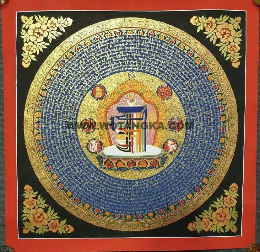 编号191-325466：彩绘唐卡-十相自在坛城（100*100CM左右）